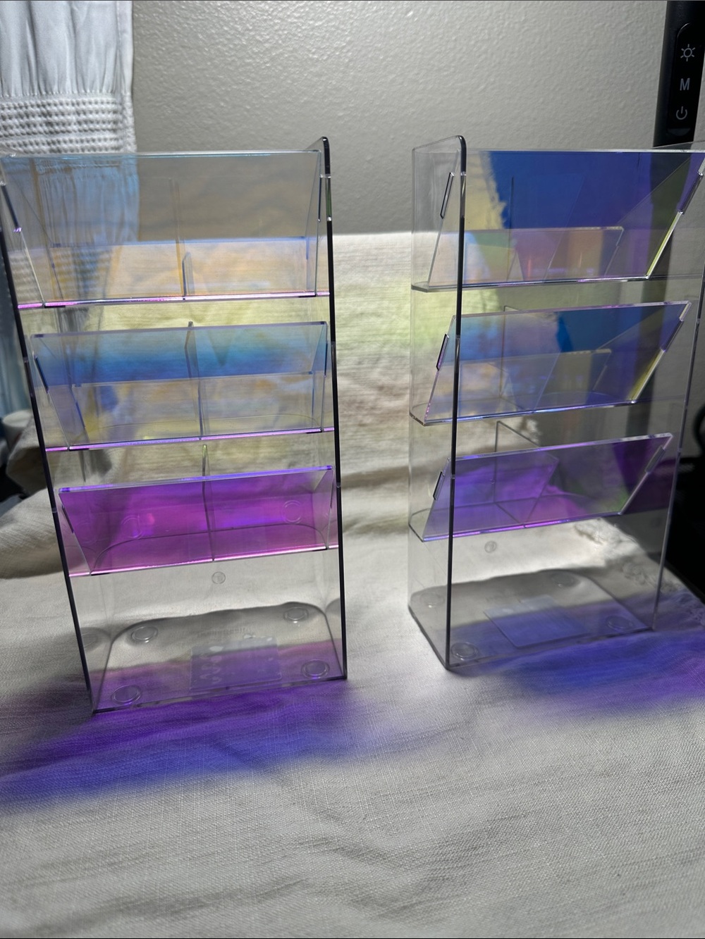 Iridescent Acrylic Multi-Tier Home Organizer - set of 2 NWT